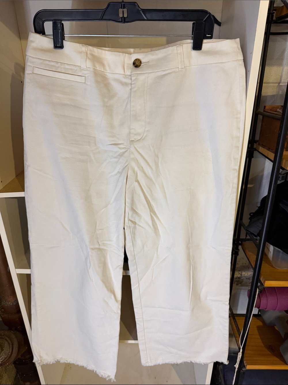 LOFT ivory Cropped Ankle Pants